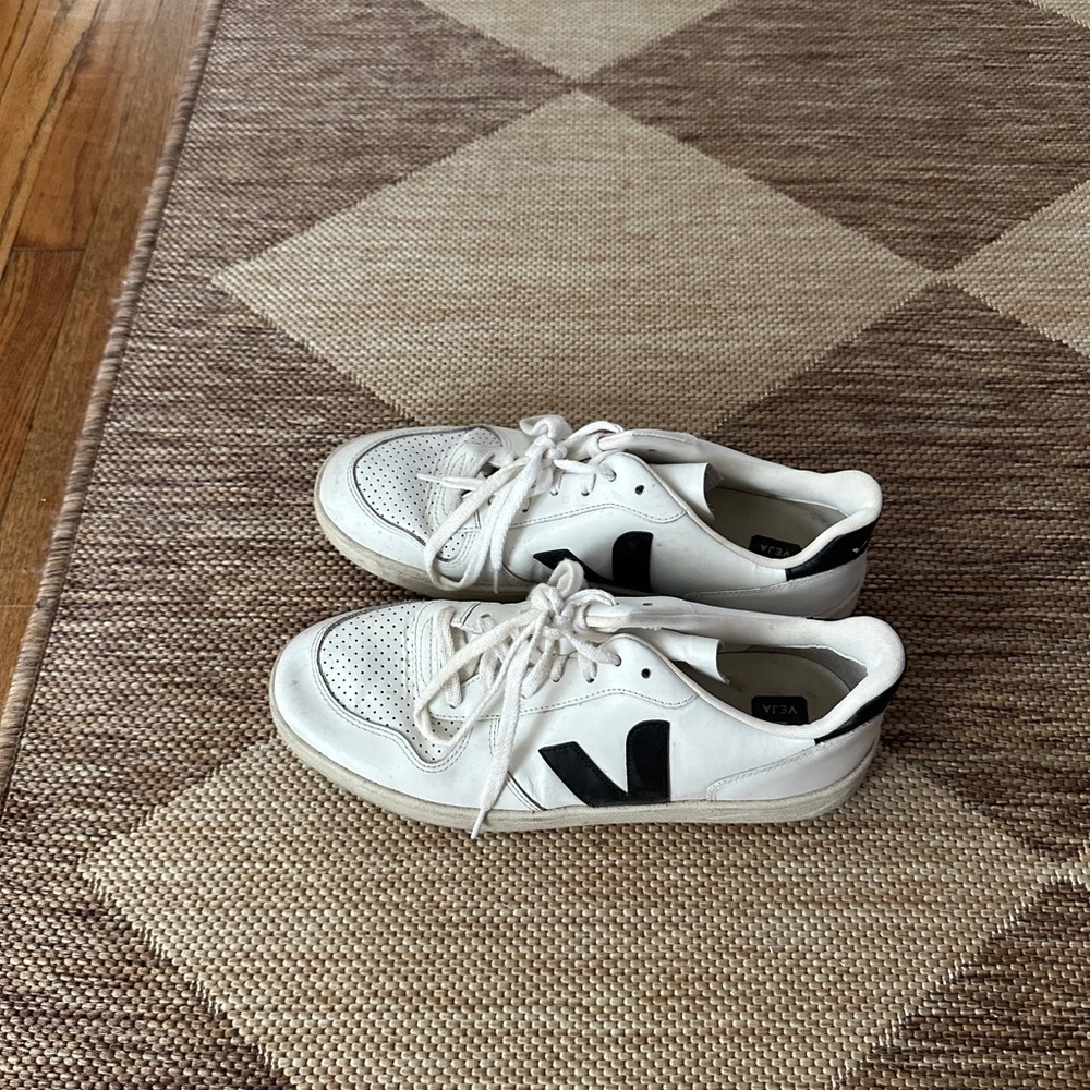 Veja White Sneakers with Black Details